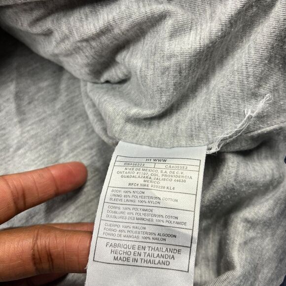 Nike Mens Zip Up Track Jacket Blue Hooded Training Retro Windbreaker Size LARGE - Picture 8 of 11